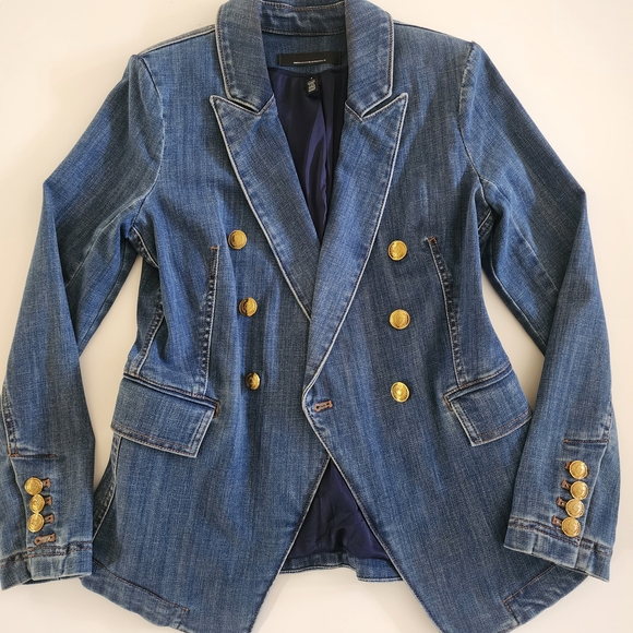 WHBM Denim Studio Blazer  Size 4 - Picture 3 of 13
